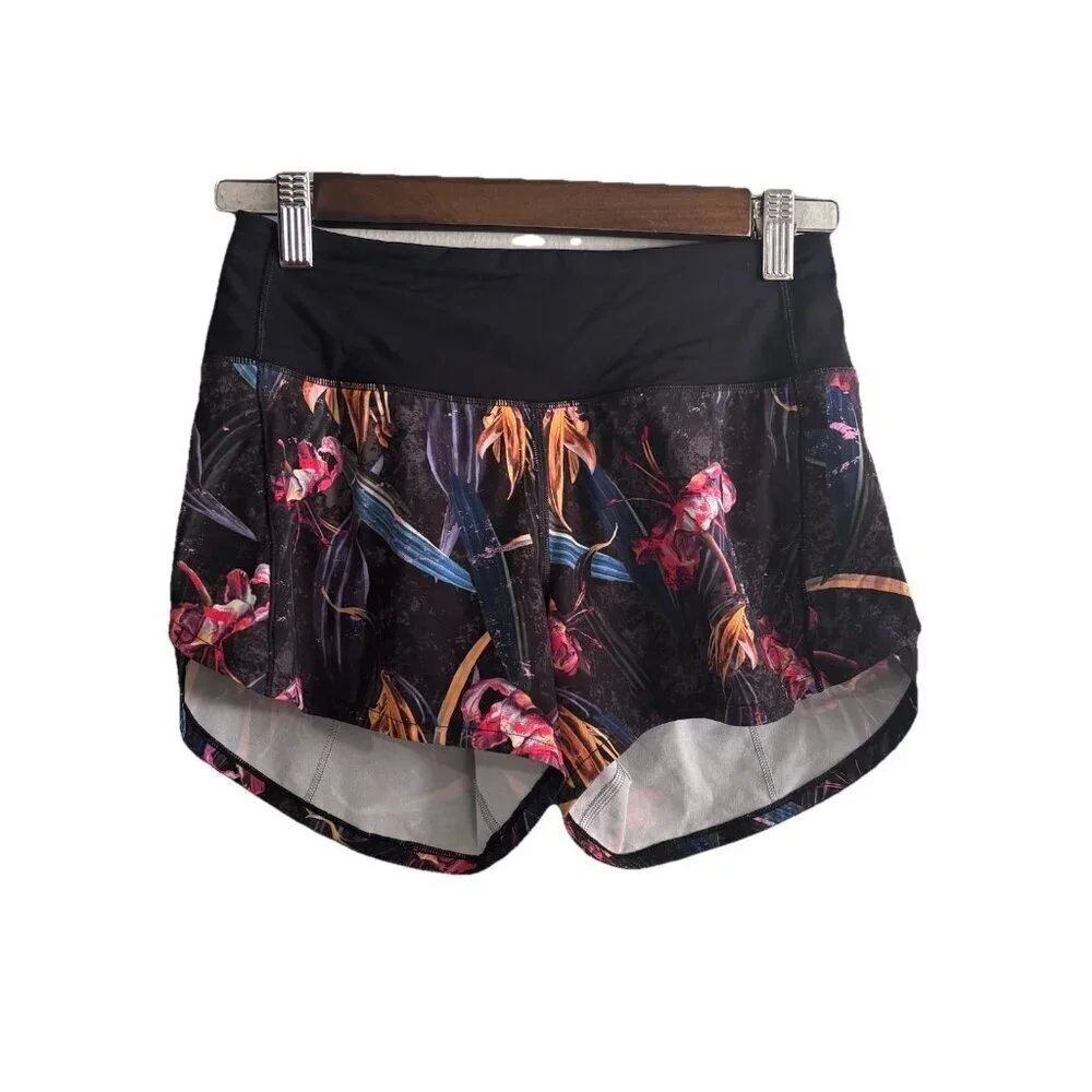 Lululemon Speed Up Shorts Mid Rise Veiled Floral Size 2